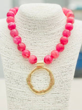 Load image into Gallery viewer, PENDANT - Big Ball Necklace w/Pendant (raspberry) NK615
