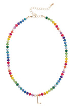 Load image into Gallery viewer, CANVAS- Ruthie Rainbow Beaded Mini Initial Necklace

