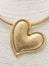 Load image into Gallery viewer, RESTOCK! Heart PENDANT - Vintage Heart Choker (matte gold) NK523
