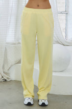 Load image into Gallery viewer, Butter Yellow French terry tracksuit set w/ piping trim and adjustable top
