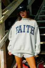 Load image into Gallery viewer, FAITH | Embroidered Polka-Dot Mock Neck Sweatshirt
