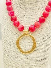 Load image into Gallery viewer, PENDANT - Big Ball Necklace w/Pendant (raspberry) NK615
