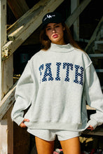 Load image into Gallery viewer, FAITH | Embroidered Polka-Dot Mock Neck Sweatshirt
