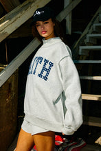 Load image into Gallery viewer, FAITH | Embroidered Polka-Dot Mock Neck Sweatshirt
