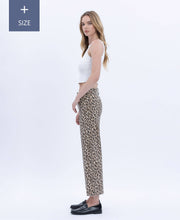 Load image into Gallery viewer, PLUS HIGH RISE ANIMAL PRINT CROP WIDE LEG JEANS T5894LPD-P

