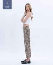 Load image into Gallery viewer, PLUS HIGH RISE ANIMAL PRINT CROP WIDE LEG JEANS T5894LPD-P
