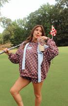 Load image into Gallery viewer, Brown &amp; Blue Dot Delta Mockneck Set
