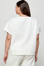 Load image into Gallery viewer, Plus Madi boxy top- Cream textured oversized loungewear top
