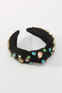 Candy colored crystal detailed black headband