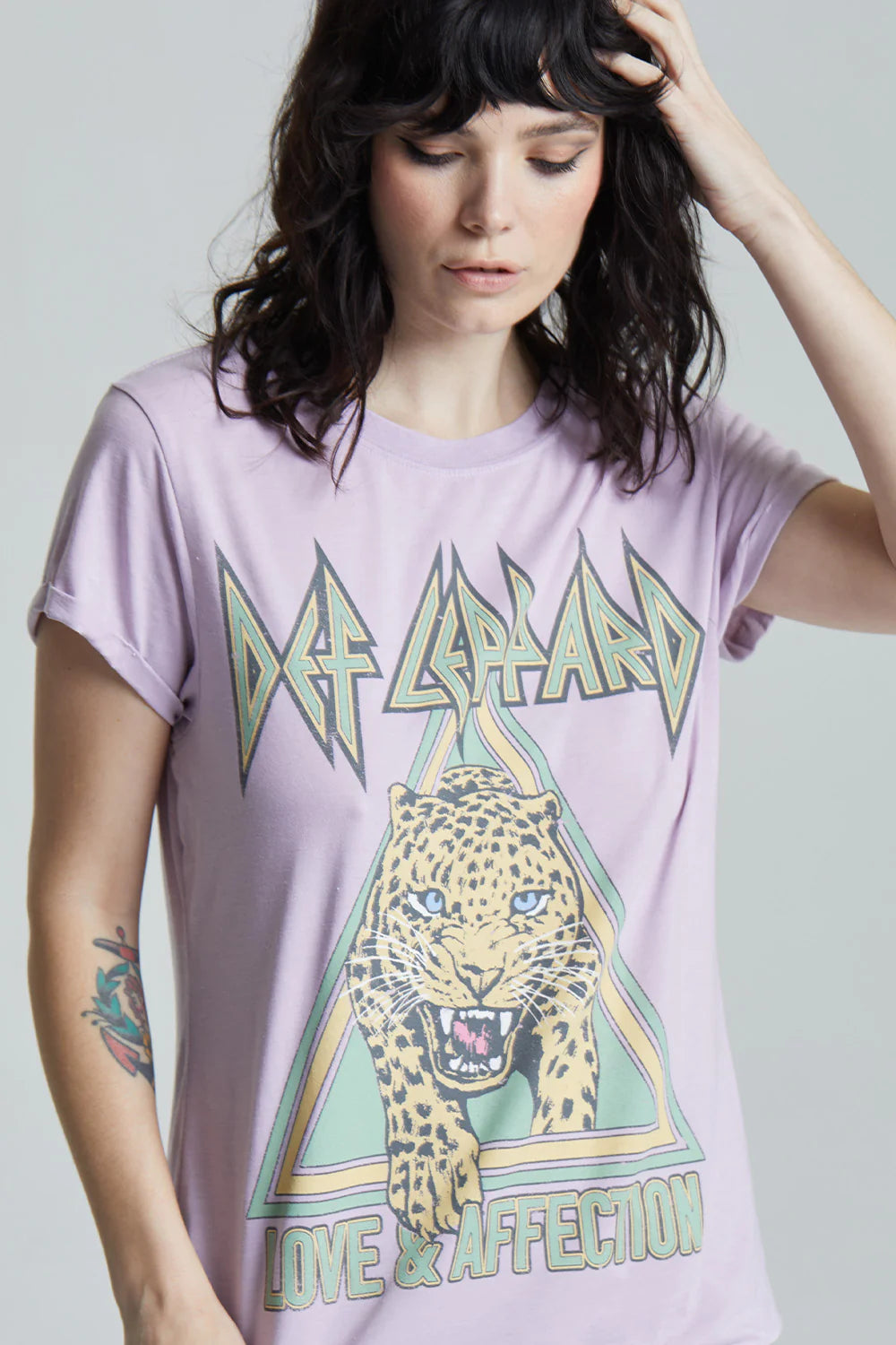 Recycled Karma- Def Leppard Love & Affection Lilac Burnout Tee