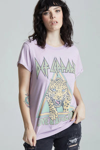 Recycled Karma- Def Leppard Love & Affection Lilac Burnout Tee