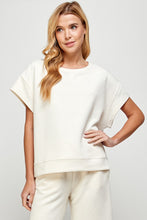 Load image into Gallery viewer, Plus Madi boxy top- Cream textured oversized loungewear top
